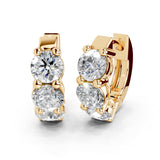 Fancy Huggies Round cut 3 Cttw Lab Grown Diamond Earrings