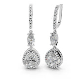 Pendientes de diamantes cultivados en laboratorio de 4,49 cts en talla marquesa y pera con forma de lágrima
