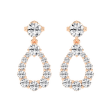 Solitaire Teardrop Round Cut 3.26 Cttw Lab Grown Diamond Earrings