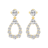 Solitaire Teardrop Round Cut 3.26 Cttw Lab Grown Diamond Earrings