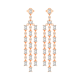 Dangle Drop Round and Emerald 3.55 Cttw Lab Grown Diamond Earrings