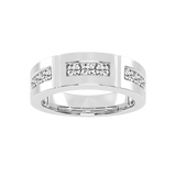 Anillo de aniversario para hombre con diamantes cultivados en laboratorio de talla redonda