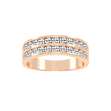 Pave Round Cut Lab Grown Diamond Men's Eternity Band