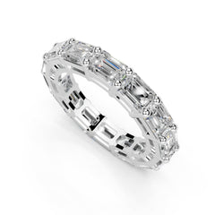 Emerald Cut Lab Grown Diamond Eternity Band