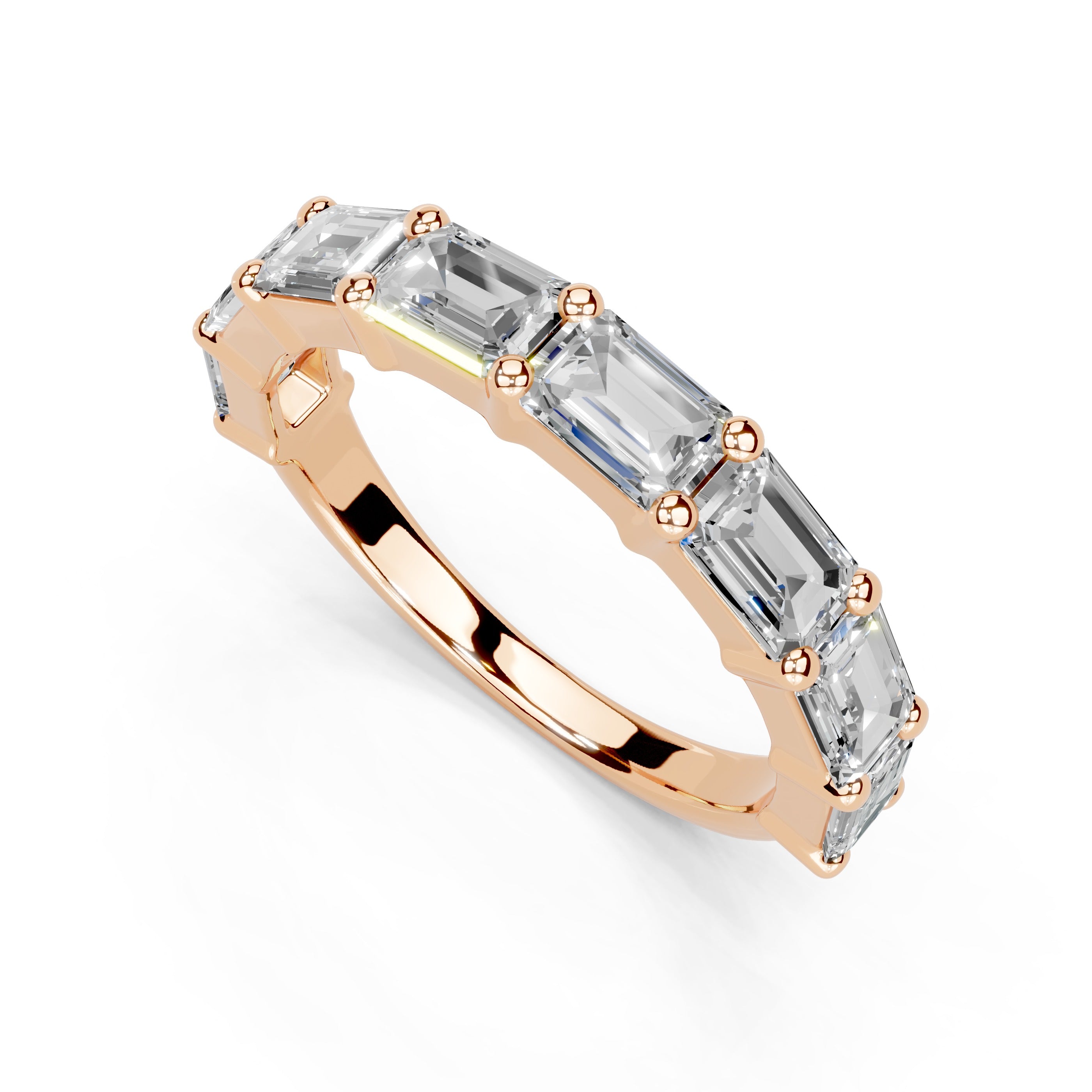 Emerald Cut Lab Grown Diamond Anniversary Band