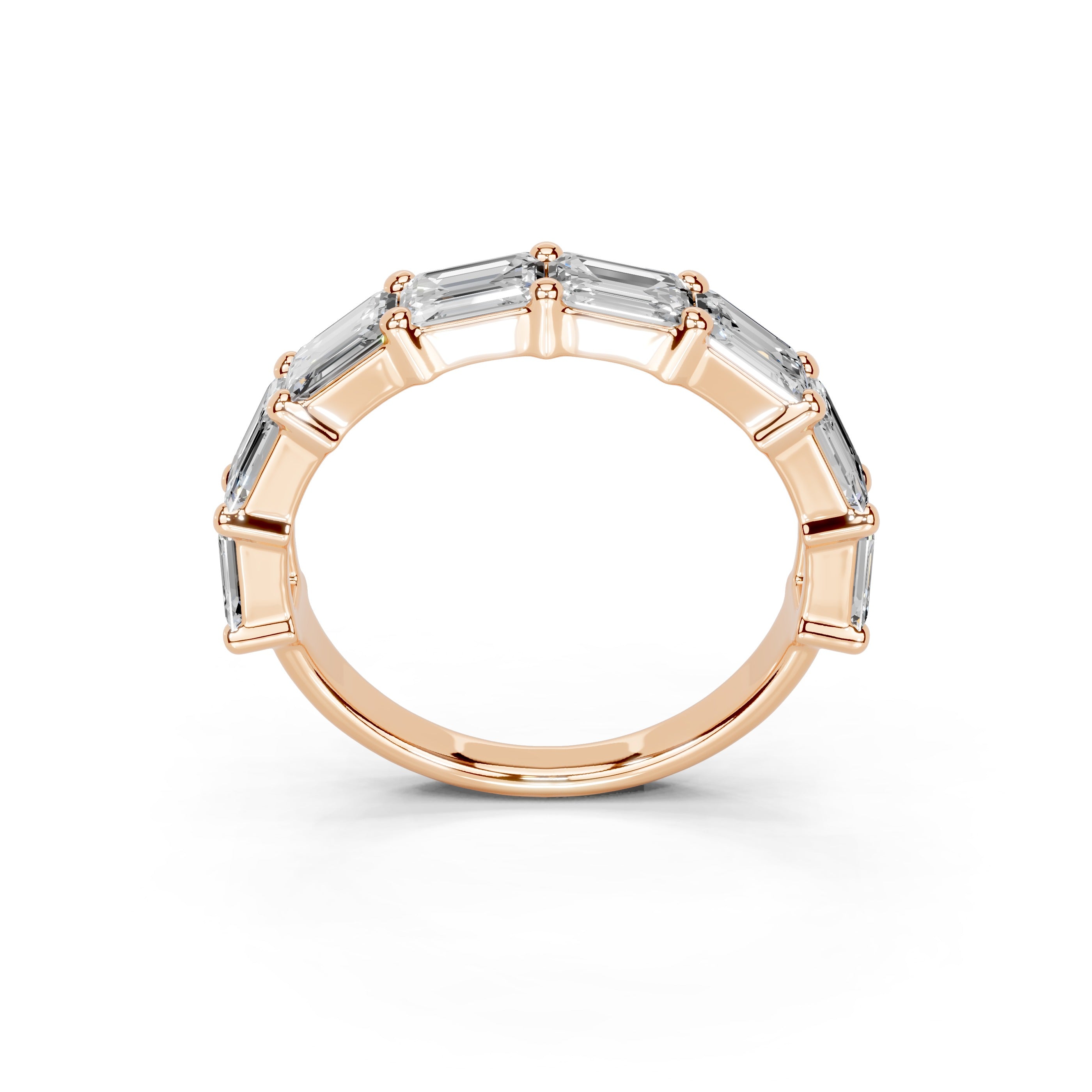 Emerald Cut Lab Grown Diamond Anniversary Band