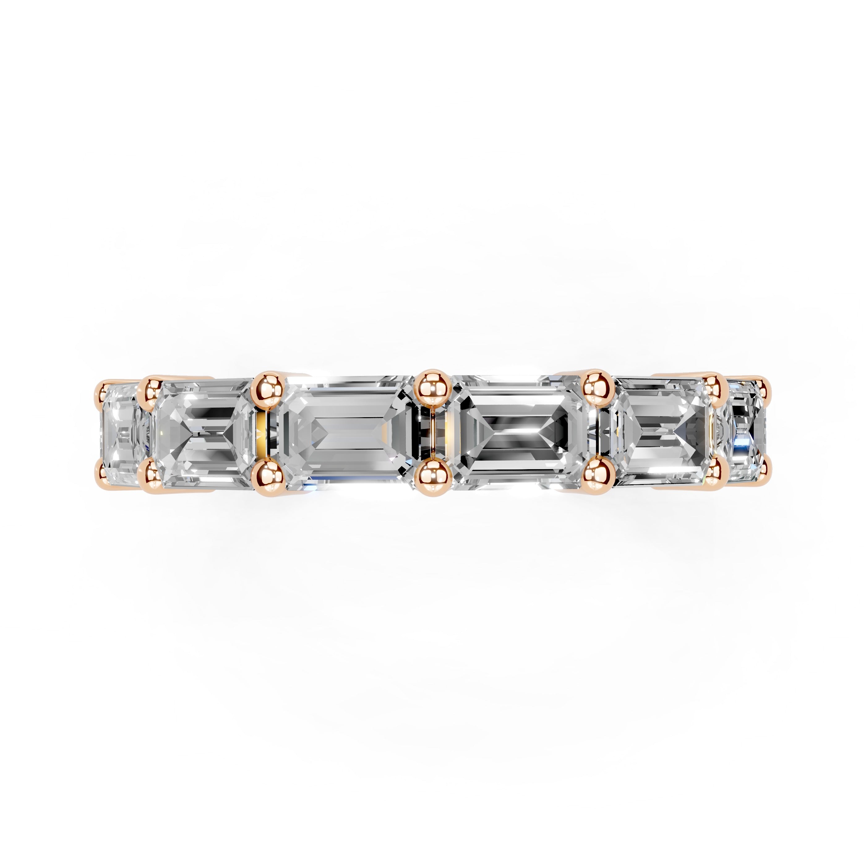 Emerald Cut Lab Grown Diamond Anniversary Band