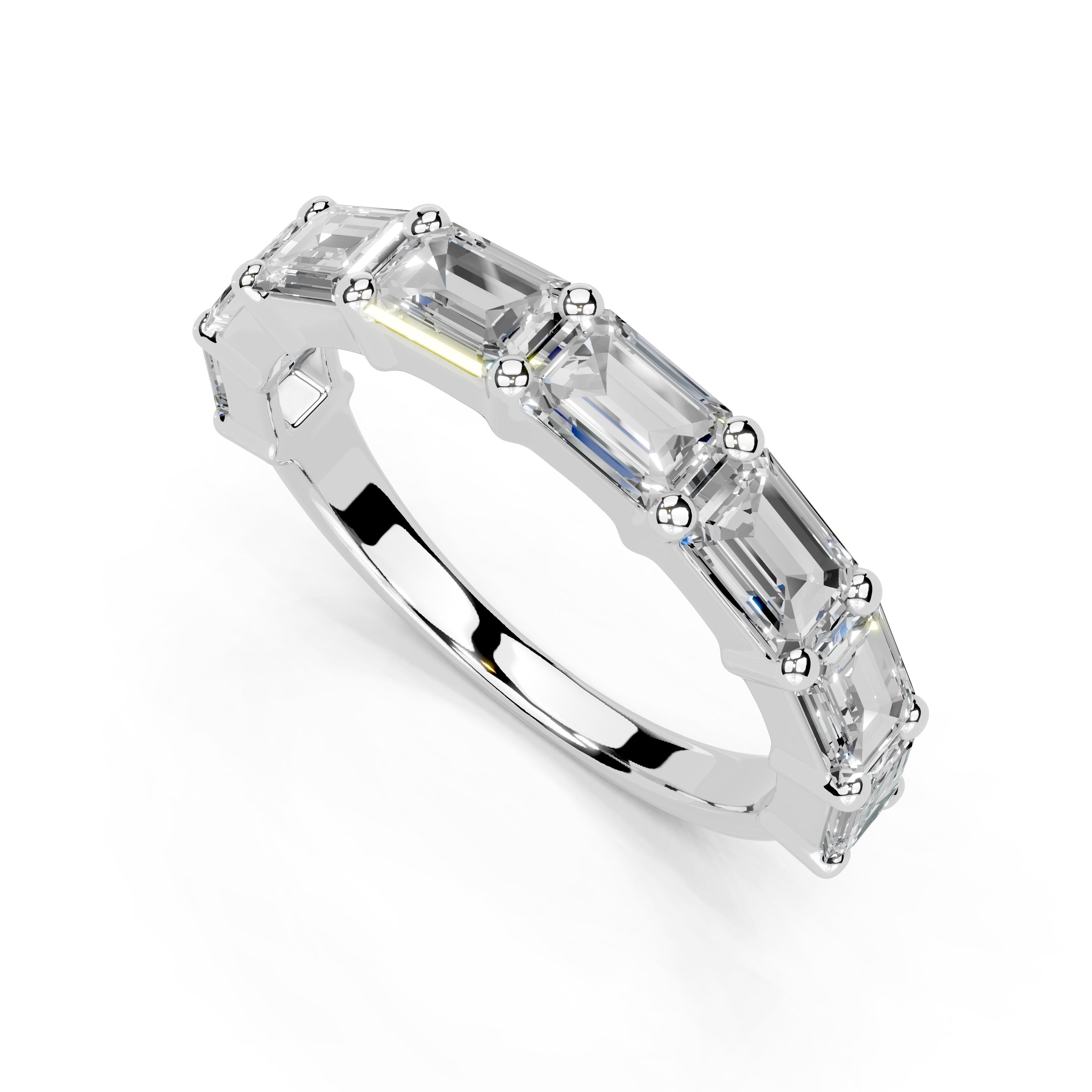 Emerald Cut Lab Grown Diamond Anniversary Band