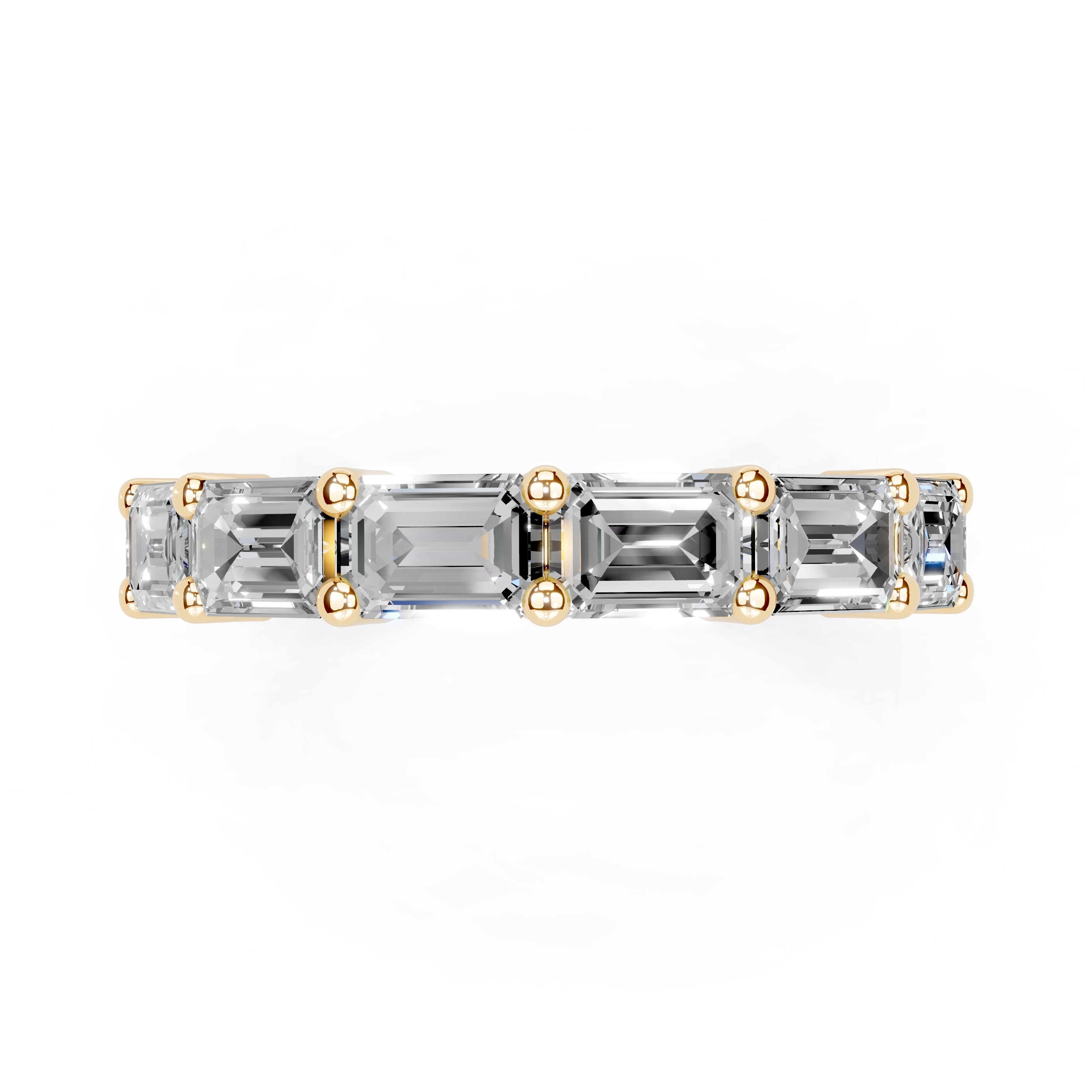 Emerald Cut Lab Grown Diamond Anniversary Band