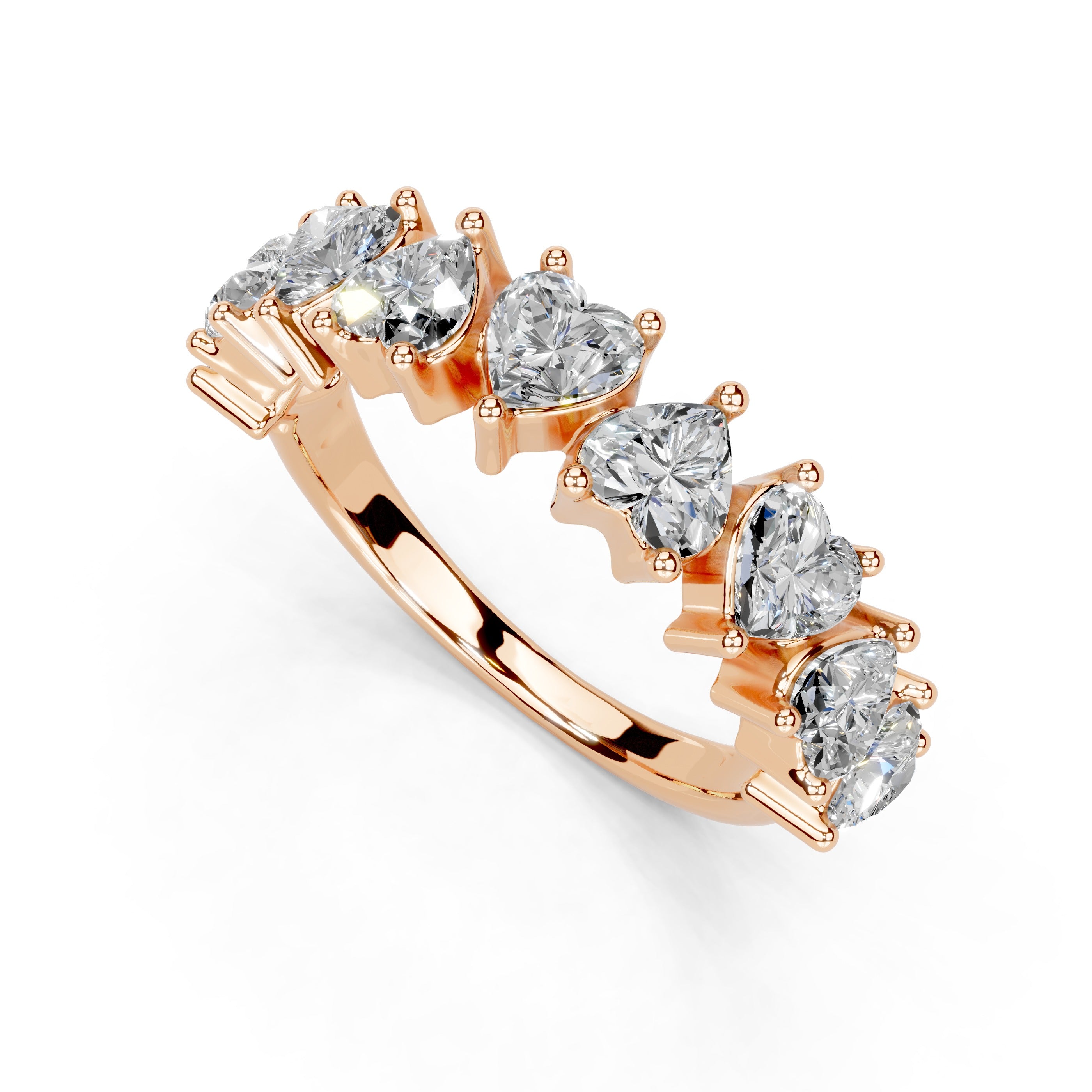 Heart Cut Lab Grown Diamond Anniversary Band