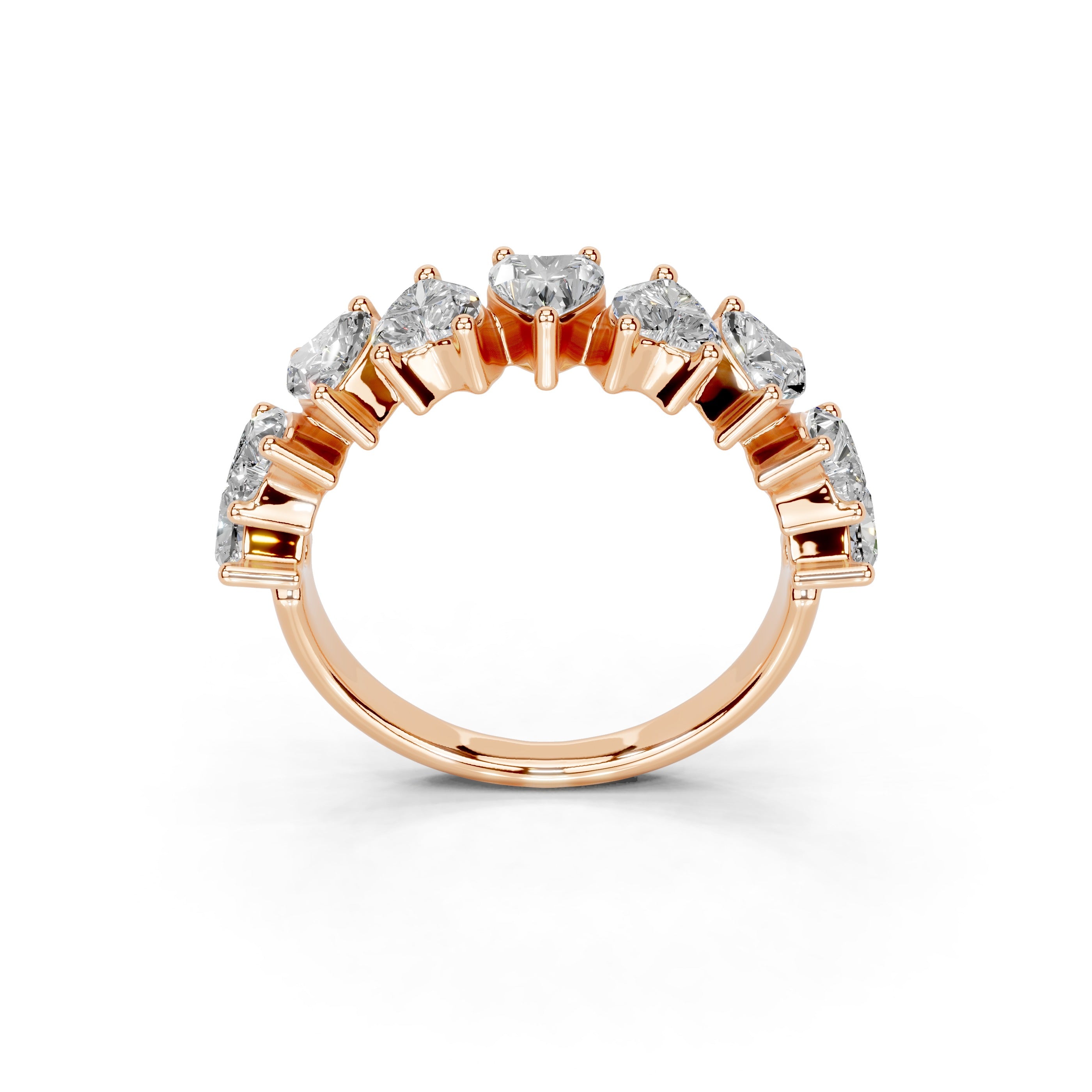 Heart Cut Lab Grown Diamond Anniversary Band