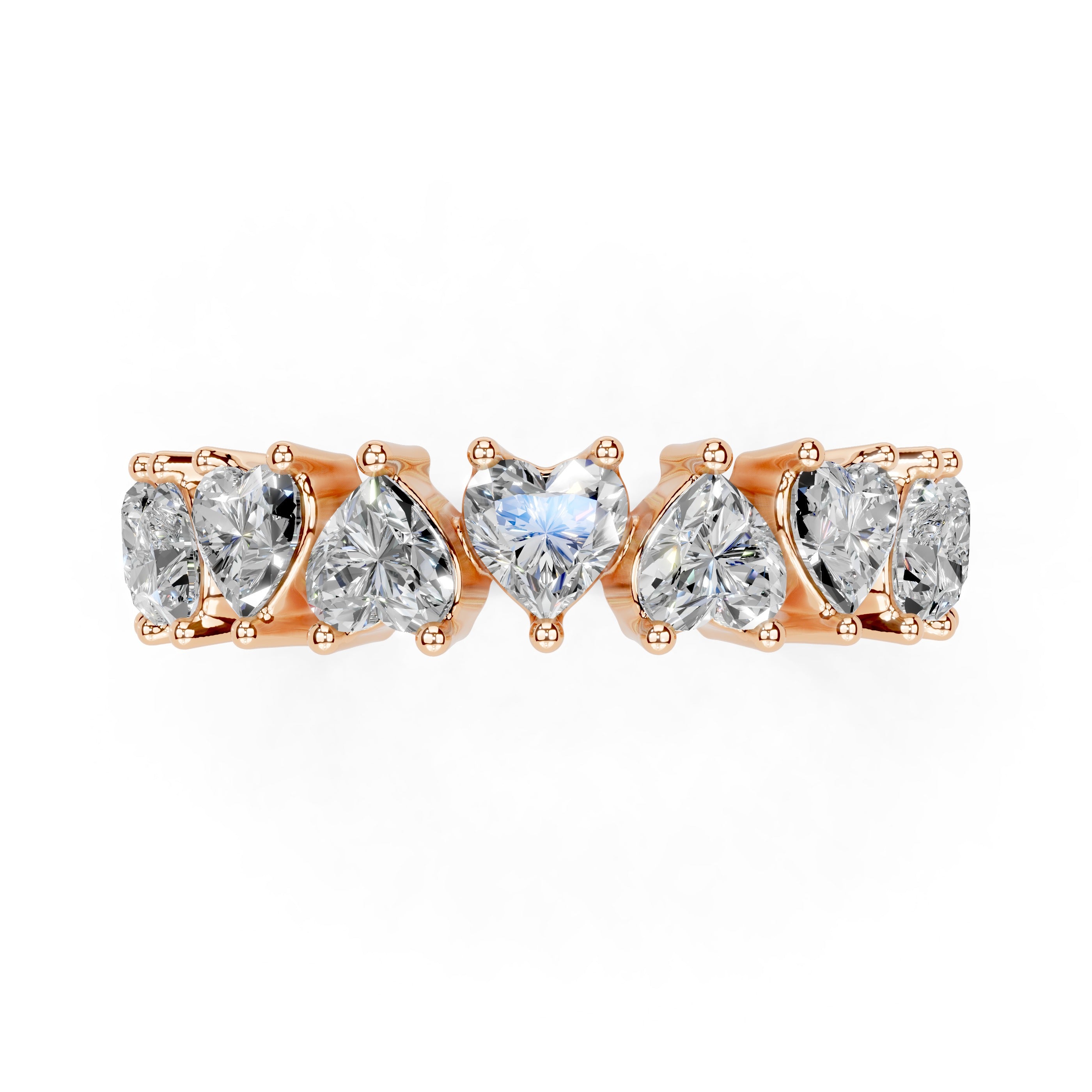 Heart Cut Lab Grown Diamond Anniversary Band