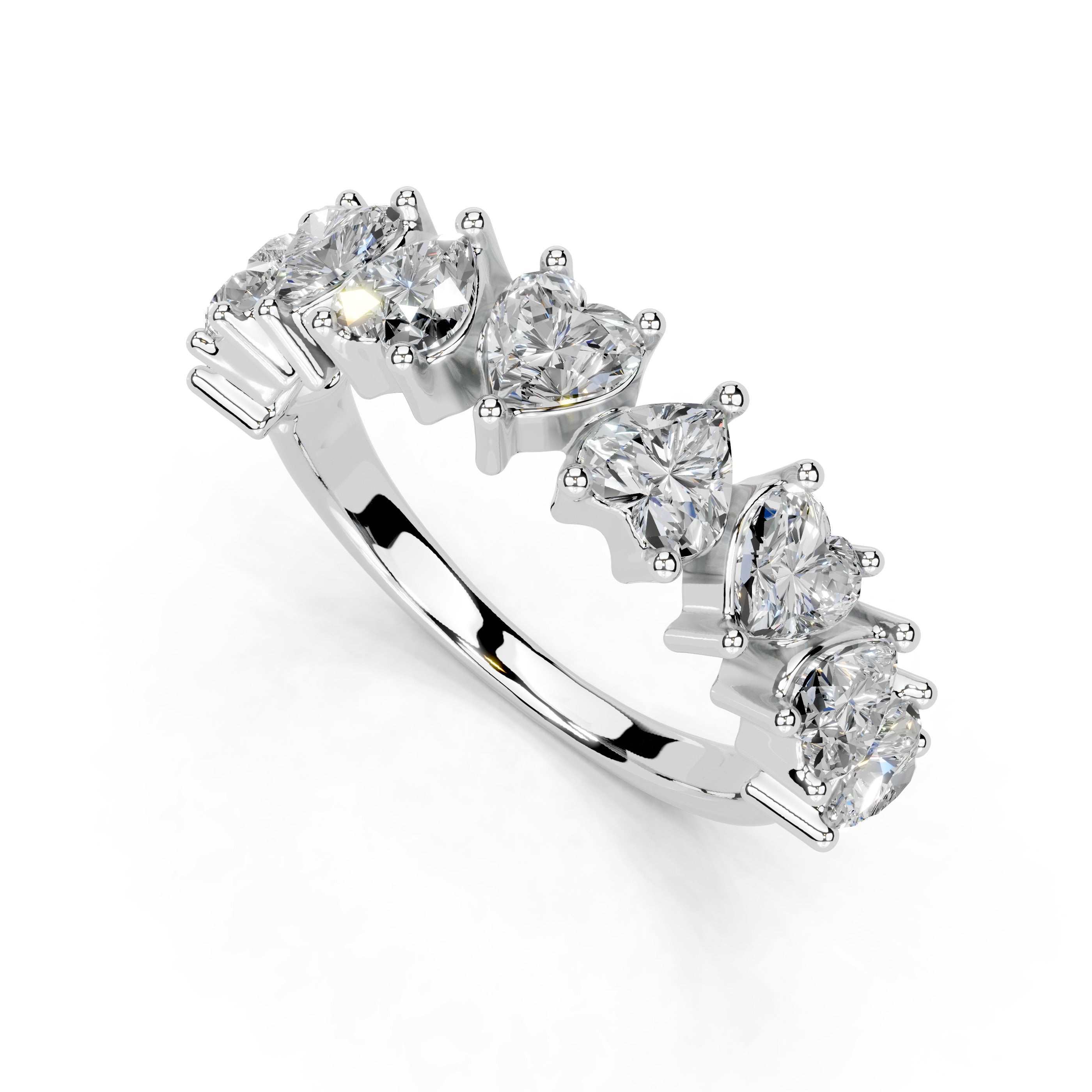 Heart Cut Lab Grown Diamond Anniversary Band