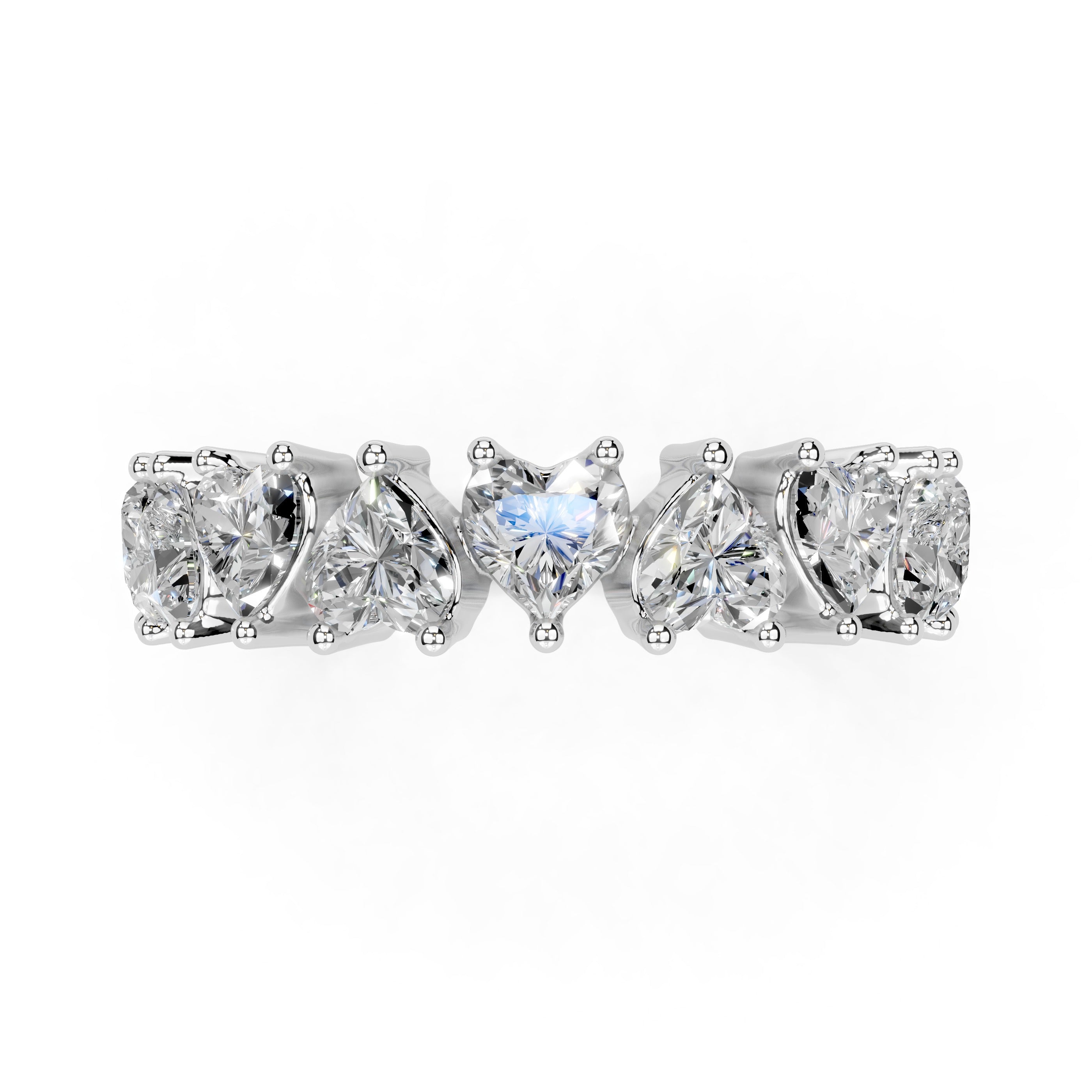 Heart Cut Lab Grown Diamond Anniversary Band