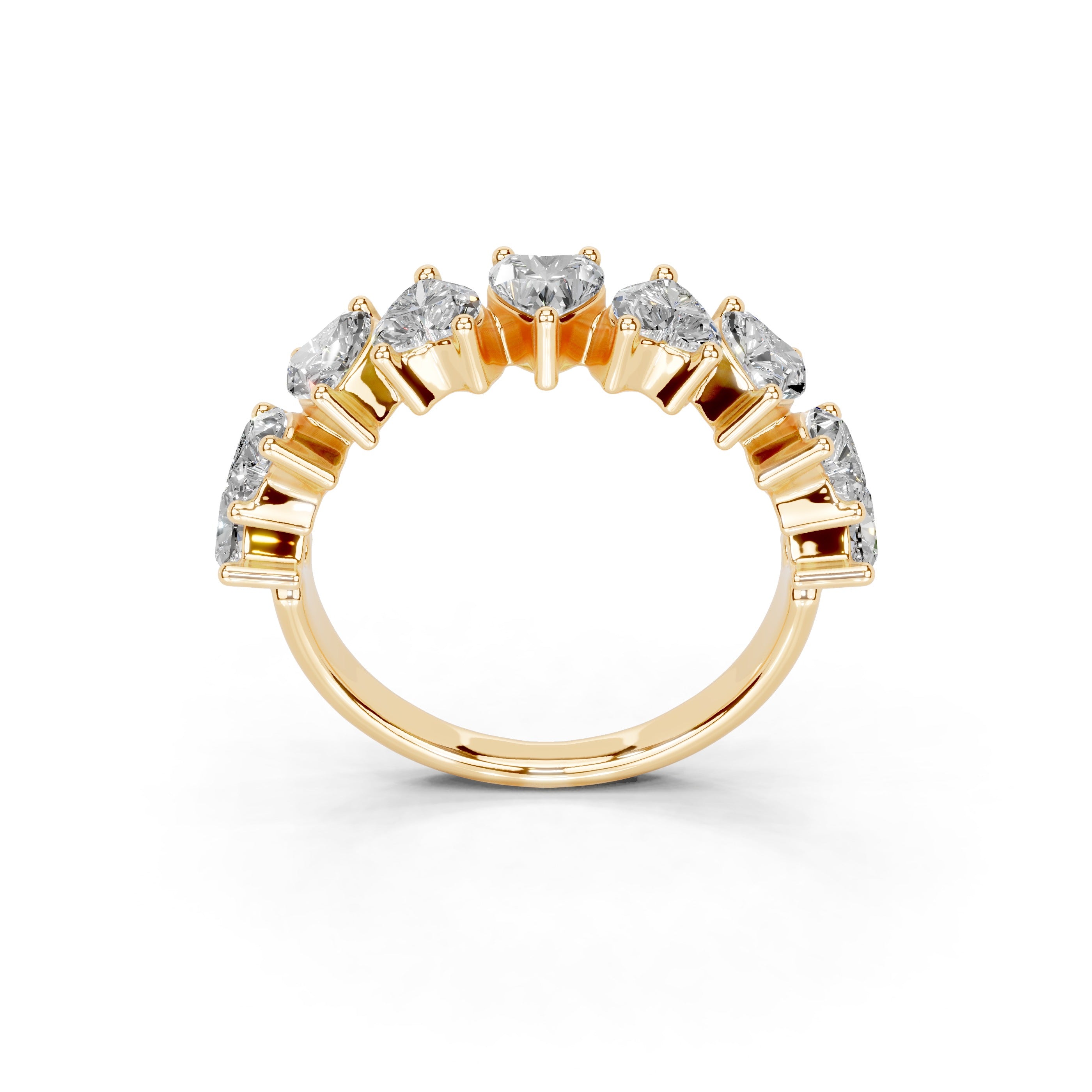 Heart Cut Lab Grown Diamond Anniversary Band