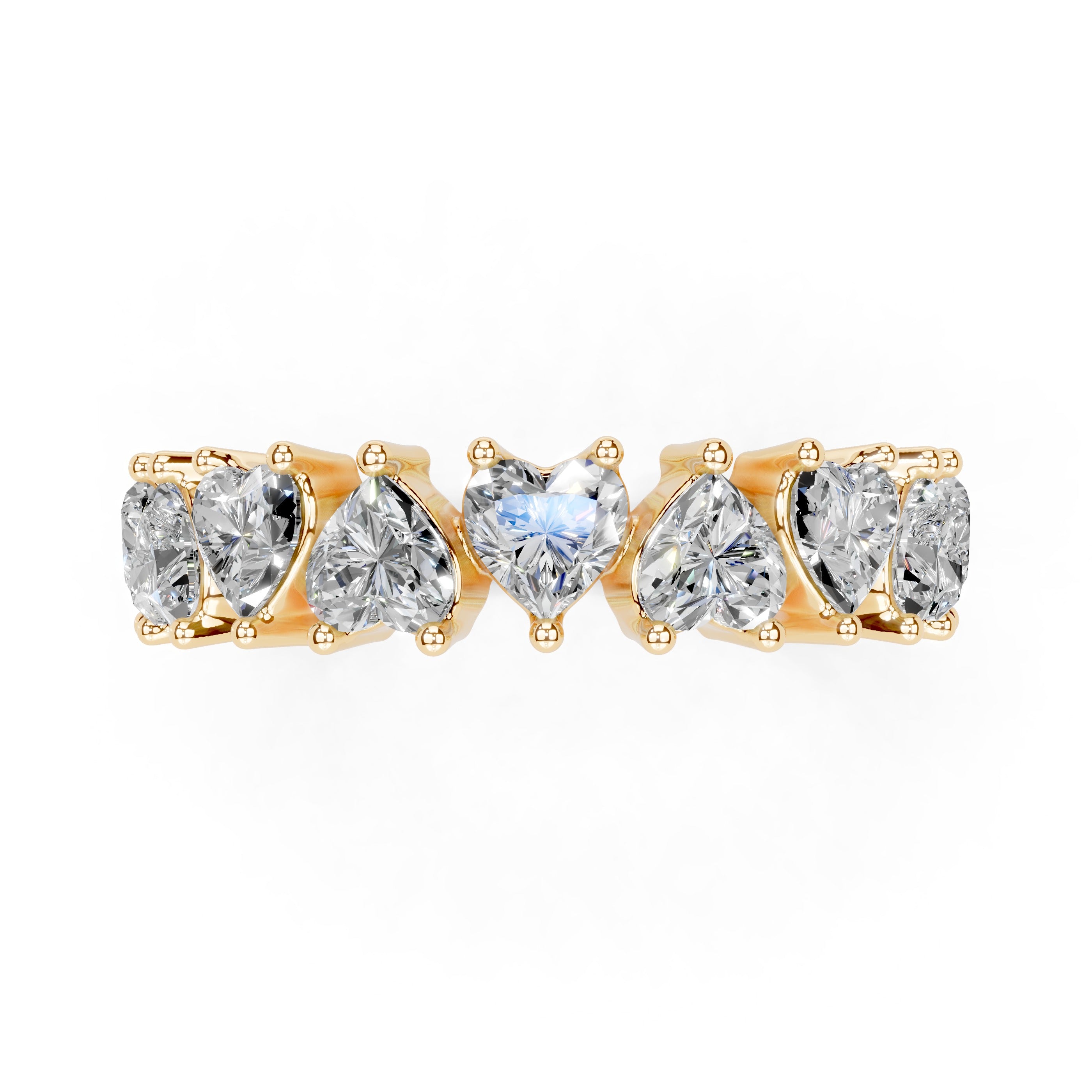 Heart Cut Lab Grown Diamond Anniversary Band