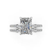 Radiant Cut Pave Double Row Lab Grown Diamond Engagement Ring