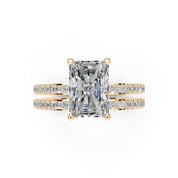 Radiant Cut Pave Double Row Lab Grown Diamond Engagement Ring