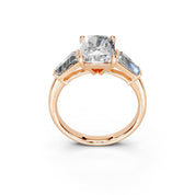 Radiant Cut Baguette Accent Lab Grown Diamond Engagement Ring