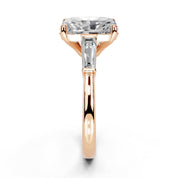 Radiant Cut Baguette Accent Lab Grown Diamond Engagement Ring