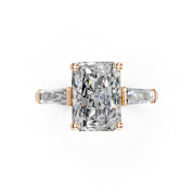 Radiant Cut Baguette Accent Lab Grown Diamond Engagement Ring
