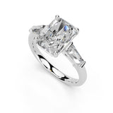 Radiant Cut Baguette Accent Lab Grown Diamond Engagement Ring