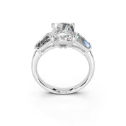Radiant Cut Baguette Accent Lab Grown Diamond Engagement Ring
