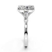 Radiant Cut Baguette Accent Lab Grown Diamond Engagement Ring