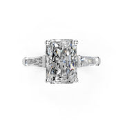 Radiant Cut Baguette Accent Lab Grown Diamond Engagement Ring