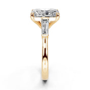 Radiant Cut Baguette Accent Lab Grown Diamond Engagement Ring