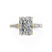 Radiant Cut Baguette Accent Lab Grown Diamond Engagement Ring