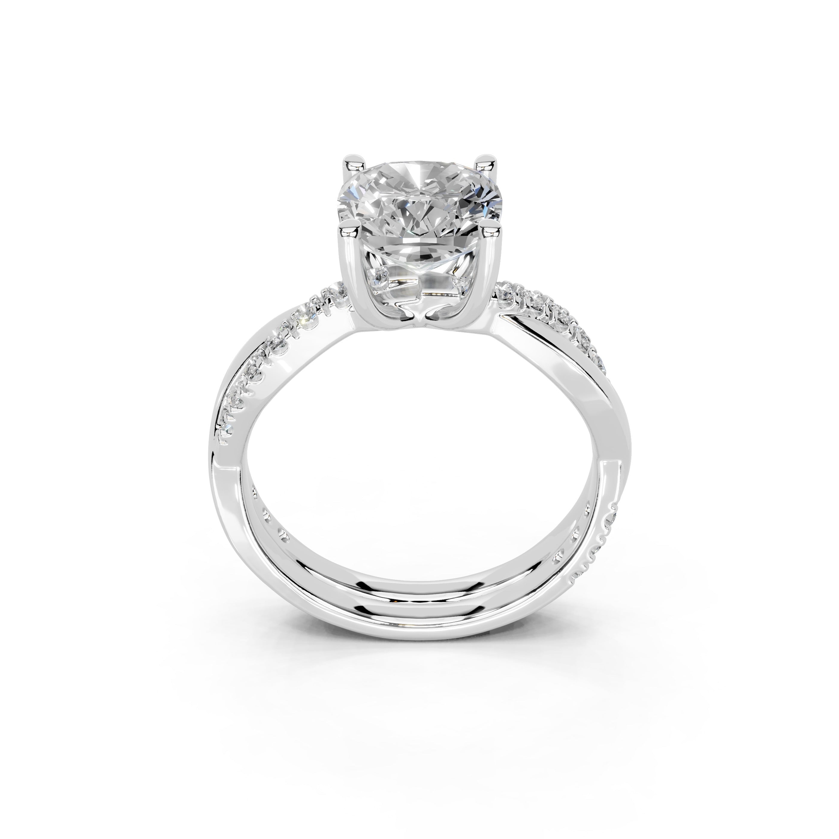 Cushion Cut Split Shank  Lab Grown Diamond Engagement Ring