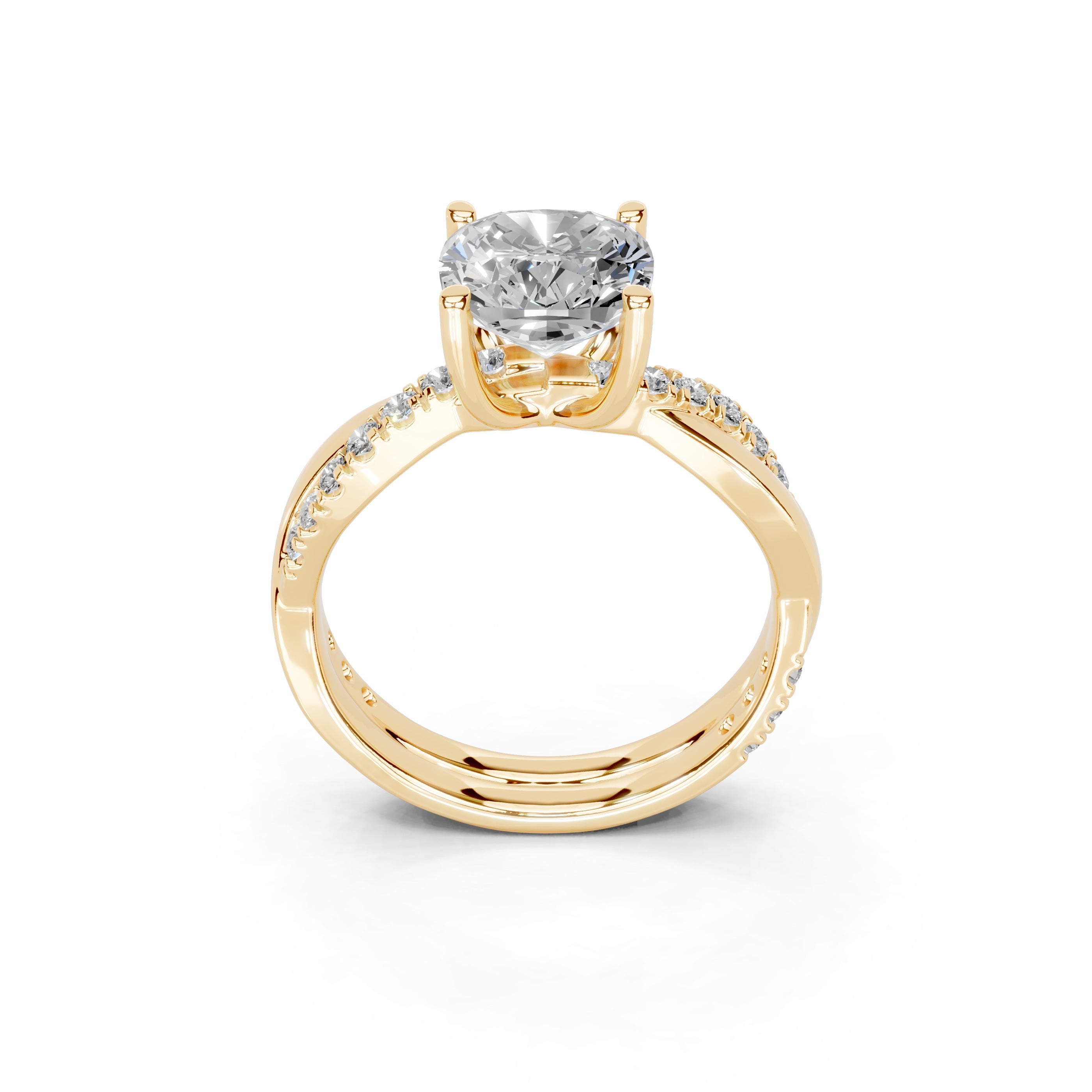 Cushion Cut Split Shank  Lab Grown Diamond Engagement Ring