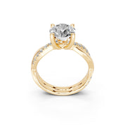 Round Cut Split Shank  Lab Grown Diamond Engagement Ring