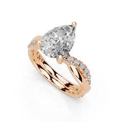 2.00 CT Pear Cut Split Shank Lab Grown Diamond Engagement Ring – Ready to Ship – Size 5