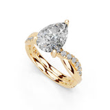 Pear Cut Split Shank  Lab Grown Diamond Engagement Ring