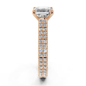 Asscher Cut Double Pave Lab Grown Diamond Engagement Ring