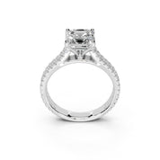 Asscher Cut Double Pave Lab Grown Diamond Engagement Ring
