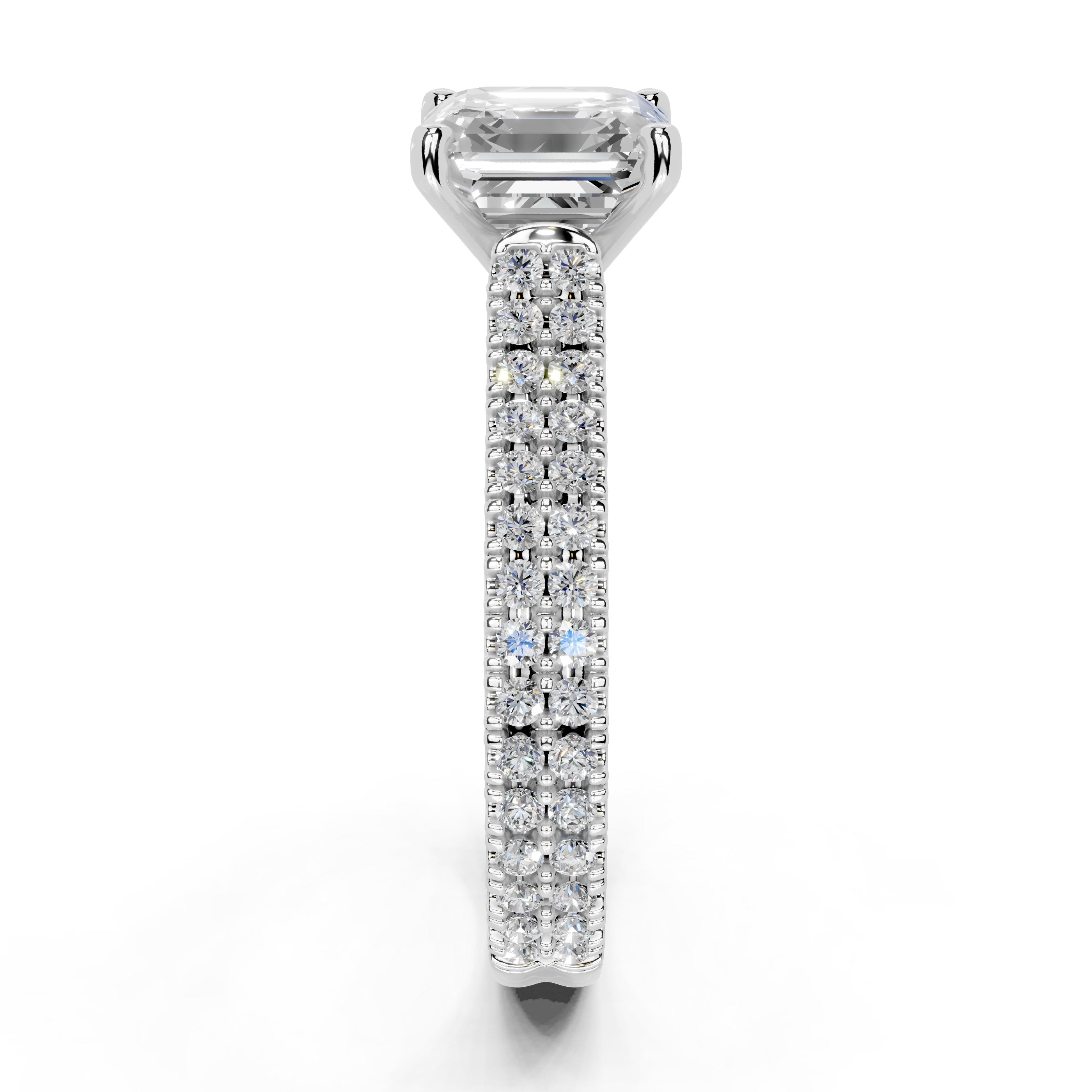 Asscher Cut Double Pave Lab Grown Diamond Engagement Ring