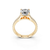 Asscher Cut Double Pave Lab Grown Diamond Engagement Ring