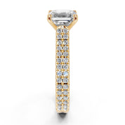 Asscher Cut Double Pave Lab Grown Diamond Engagement Ring