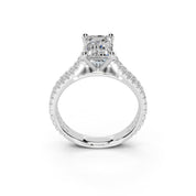 Emerald Cut Double Pave Lab Grown Diamond Engagement Ring