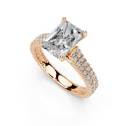 Radiant Cut Double Pave Lab Grown Diamond Engagement Ring