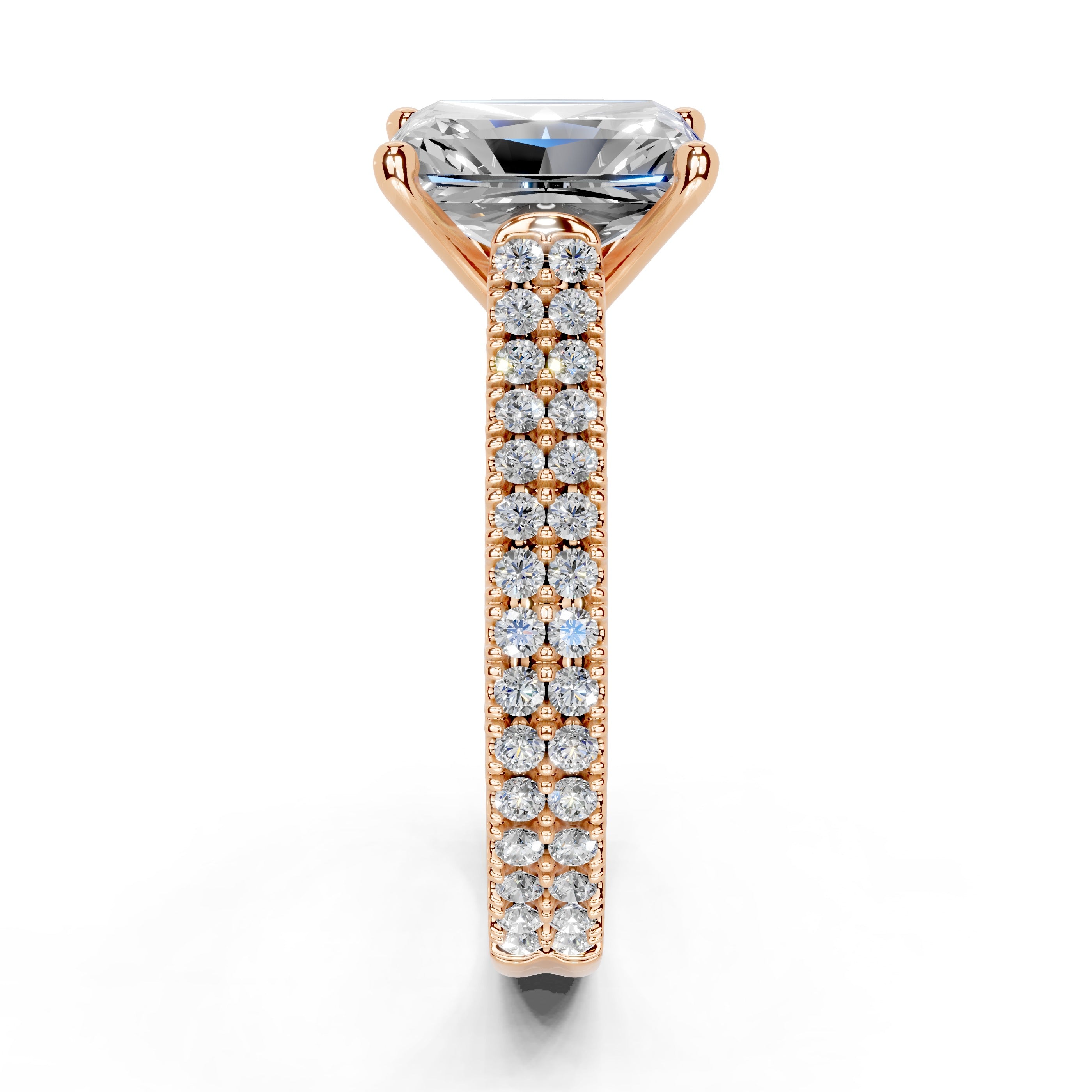 Radiant Cut Double Pave Lab Grown Diamond Engagement Ring