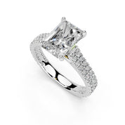Radiant Cut Double Pave Lab Grown Diamond Engagement Ring