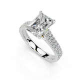 Radiant Cut Double Pave Lab Grown Diamond Engagement Ring