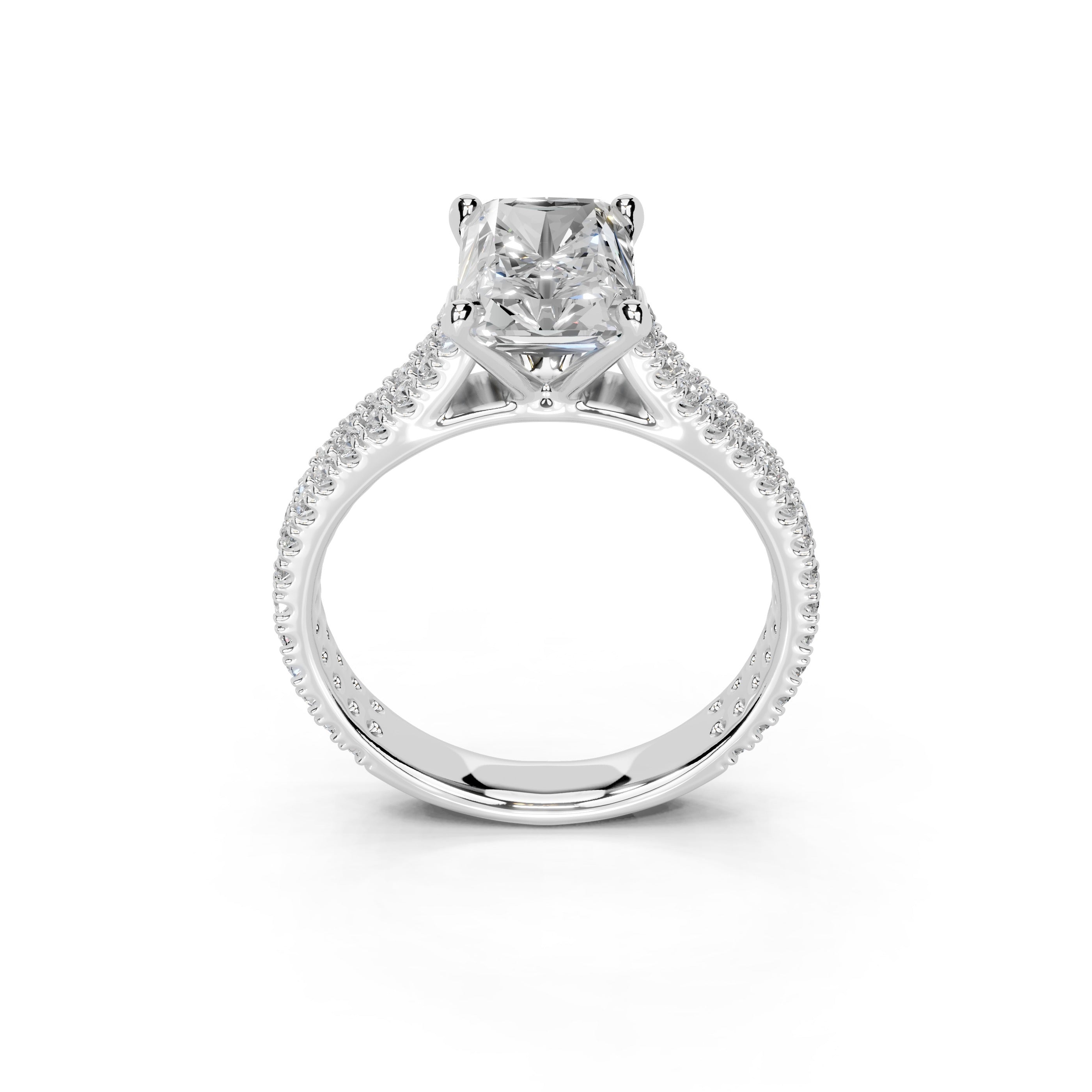 Radiant Cut Double Pave Lab Grown Diamond Engagement Ring