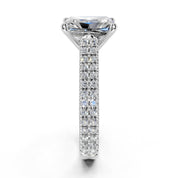 Radiant Cut Double Pave Lab Grown Diamond Engagement Ring
