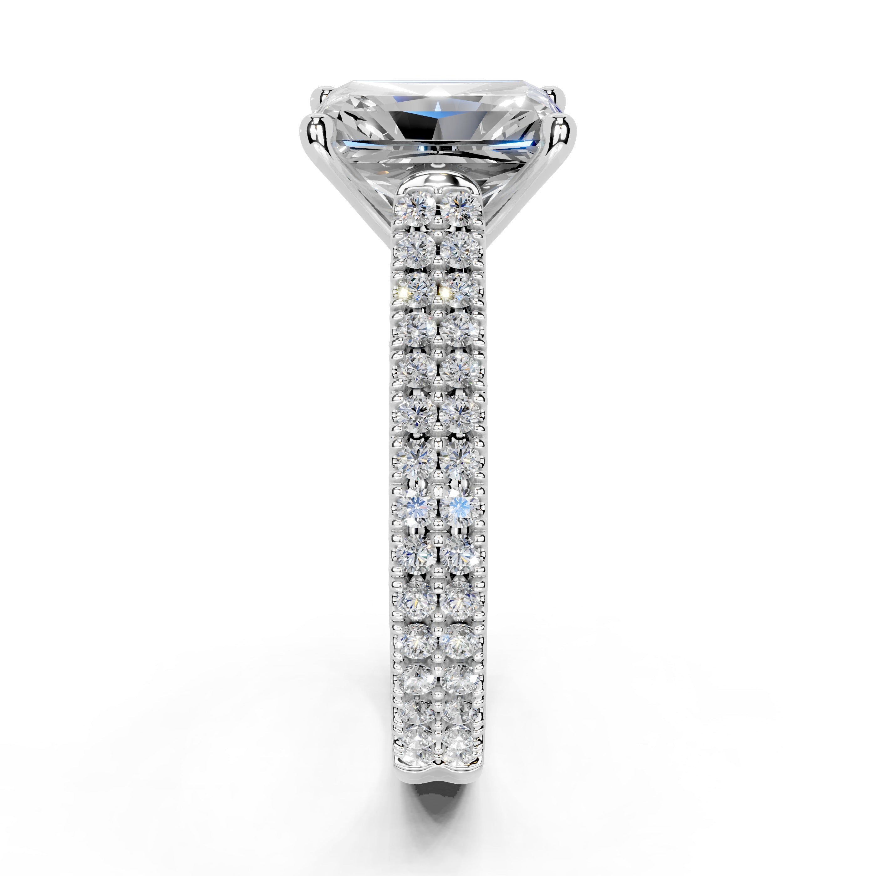 Radiant Cut Double Pave Lab Grown Diamond Engagement Ring