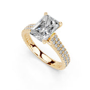 Radiant Cut Double Pave Lab Grown Diamond Engagement Ring